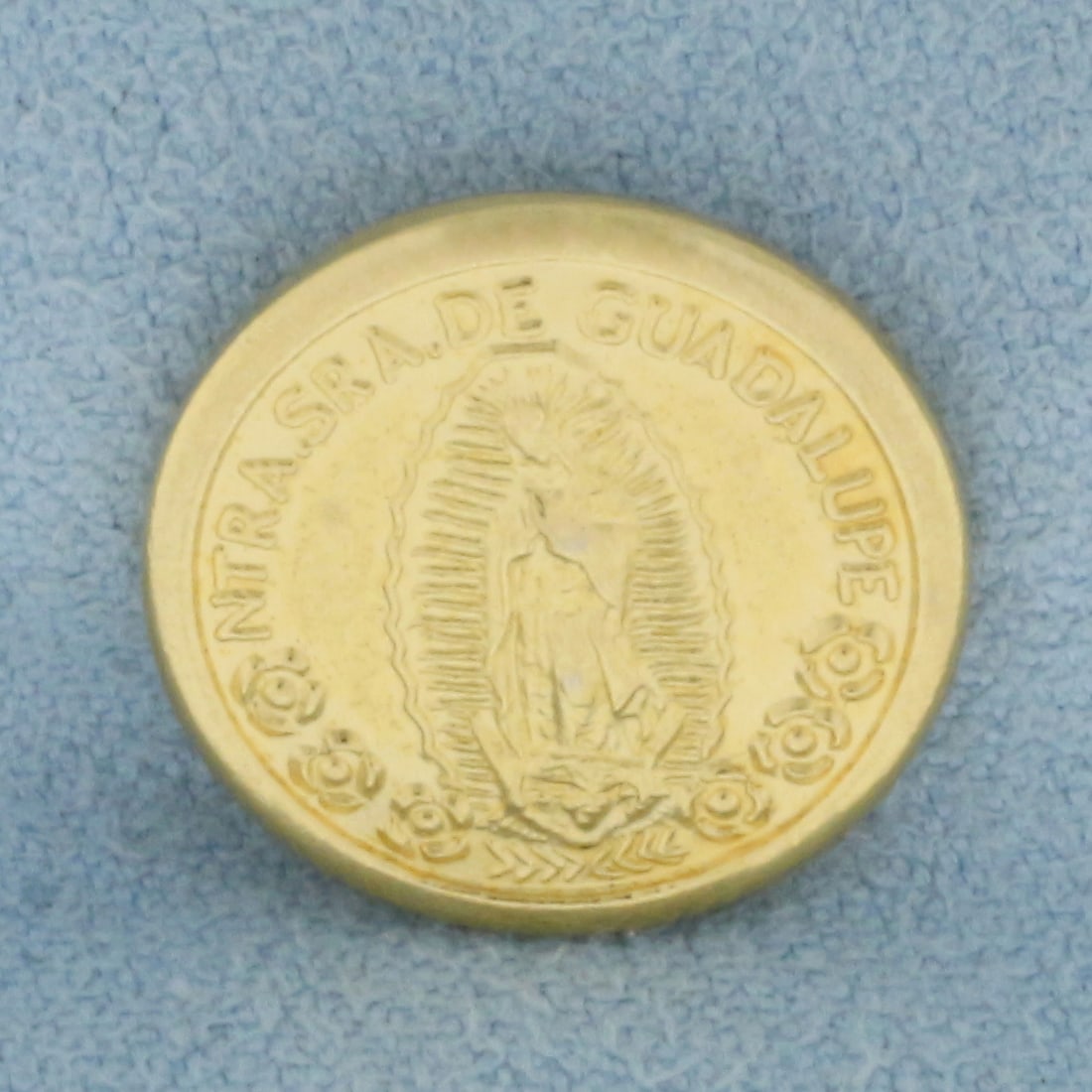 Our Lady of Guadalupe Matthew 19:6 Bible Verse Gold Token in 14k Yellow Gold (1 of 2)
