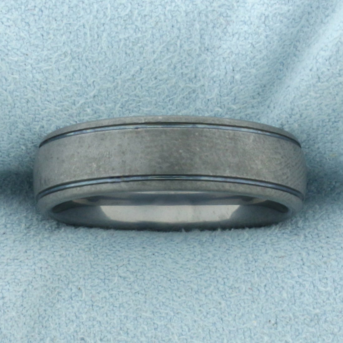 Mens Tungsten Matte Charcoal Gray Wedding Band Ring in Tungsten (1 of 2)