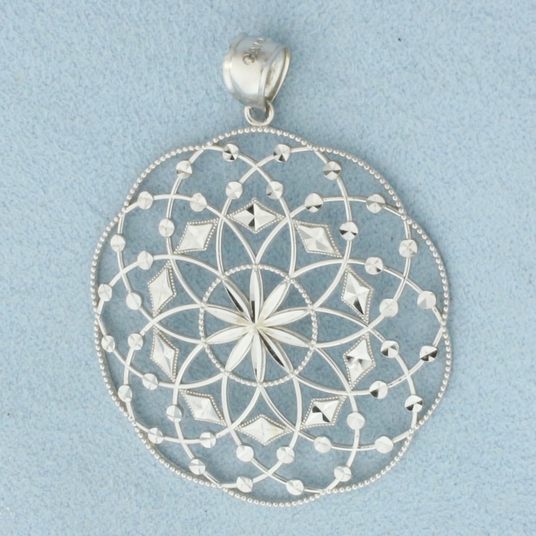 Kaleidoscope Geometric Design Pendant in 14k White Gold (1 of 2)