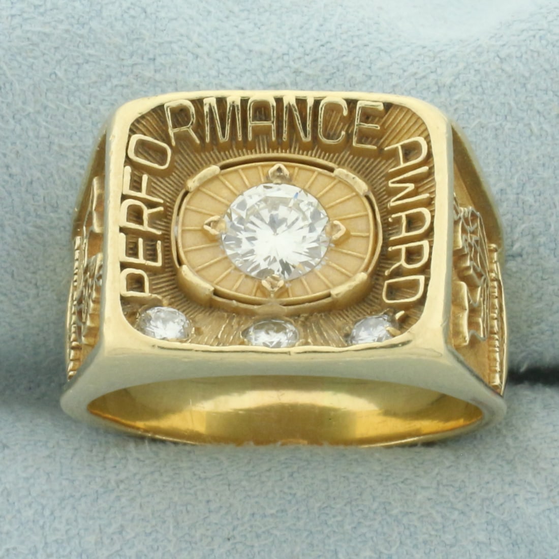 Mens Drew Marine Chemical Diamond Performance Award Ring in 14k Yellow Gold (1 of 4)