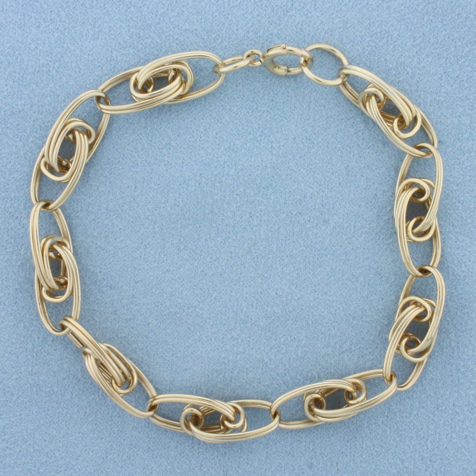 Designer Double Oval Link Bracelet in 14k Yellow Gold (1 of 2)