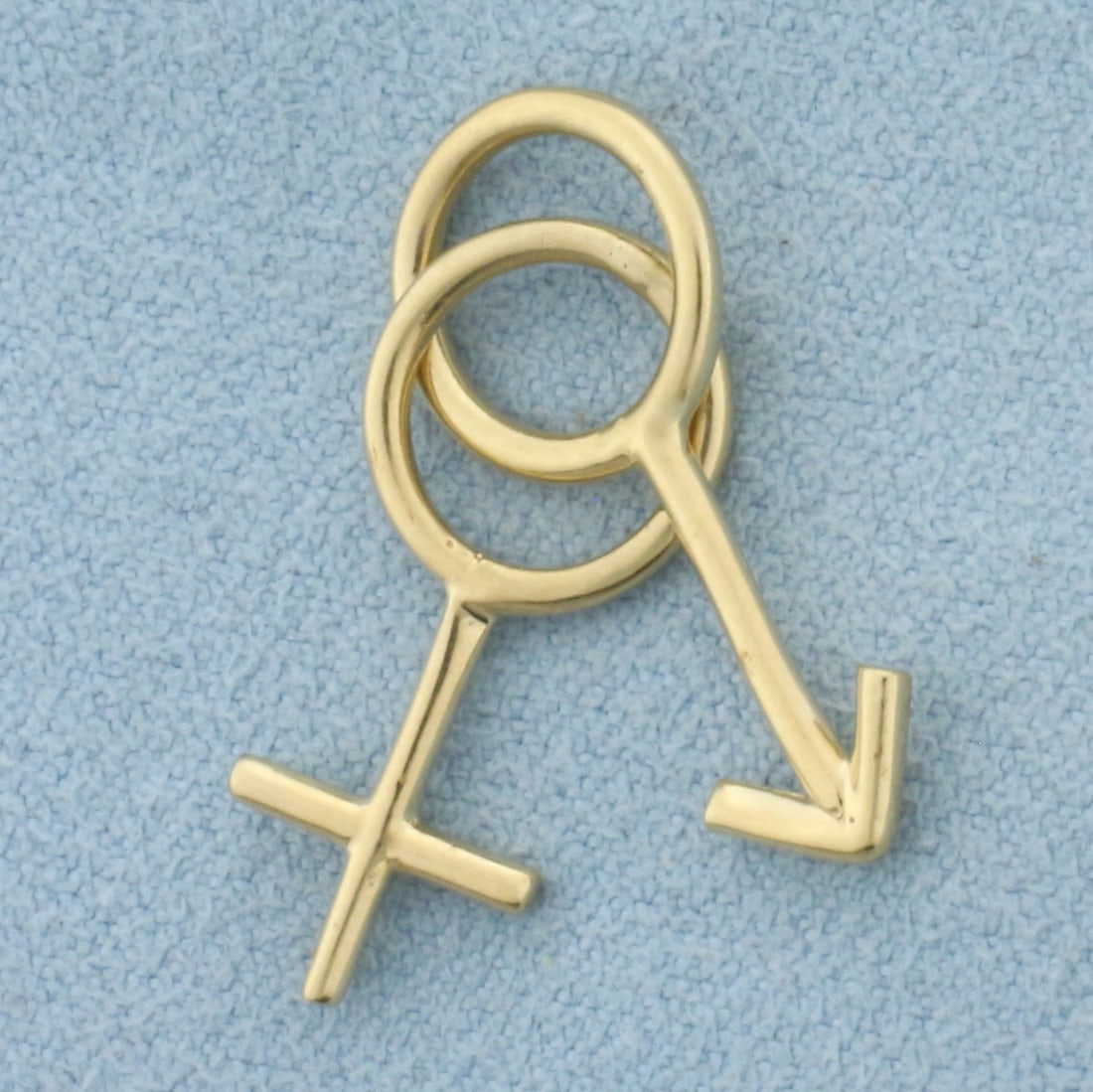 Male Female Lover Pendant or Charm in 14k Yellow Gold (1 of 2)