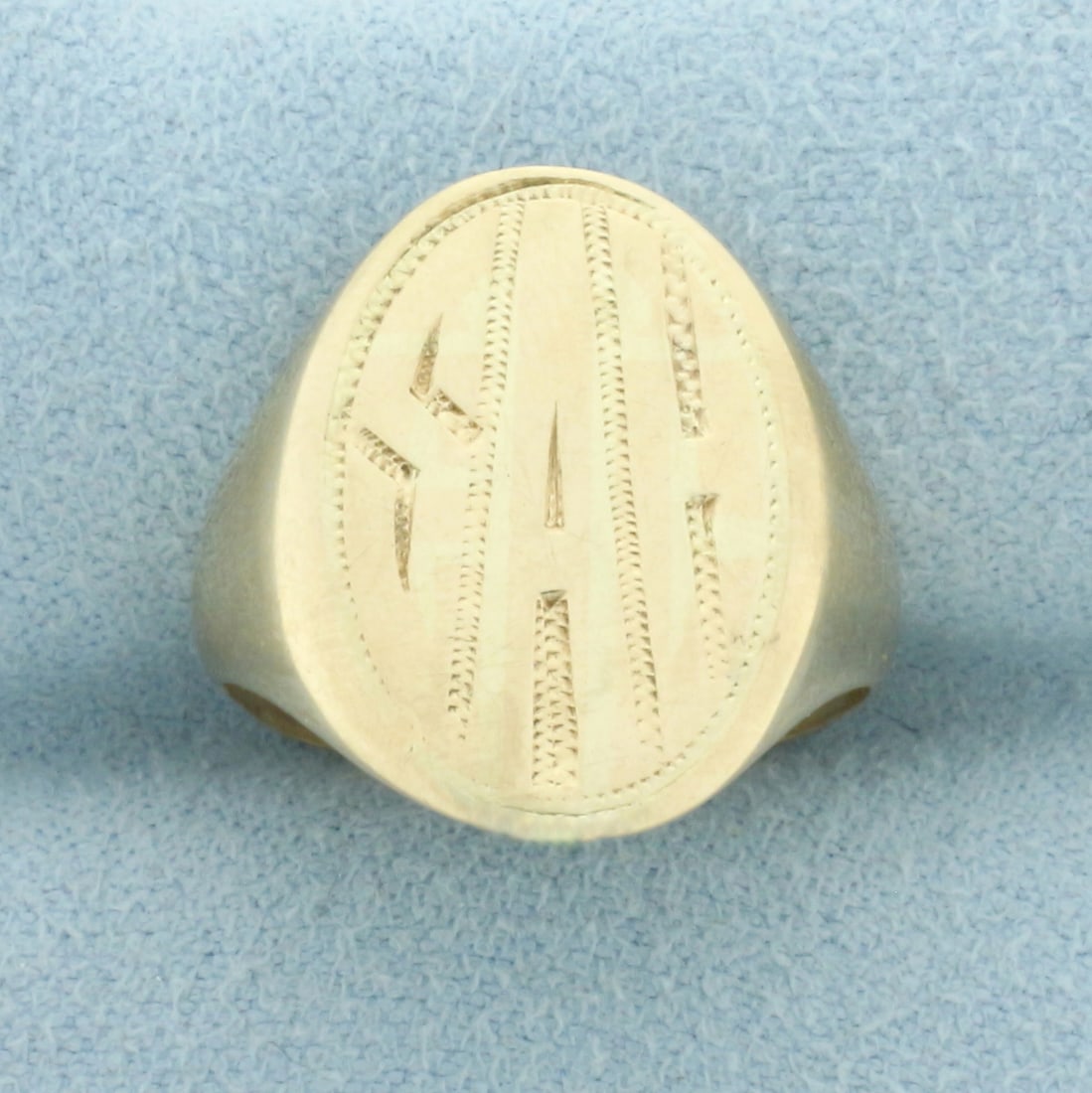 Antique Monogram Signet Ring in 10k Yellow Gold (1 of 4)
