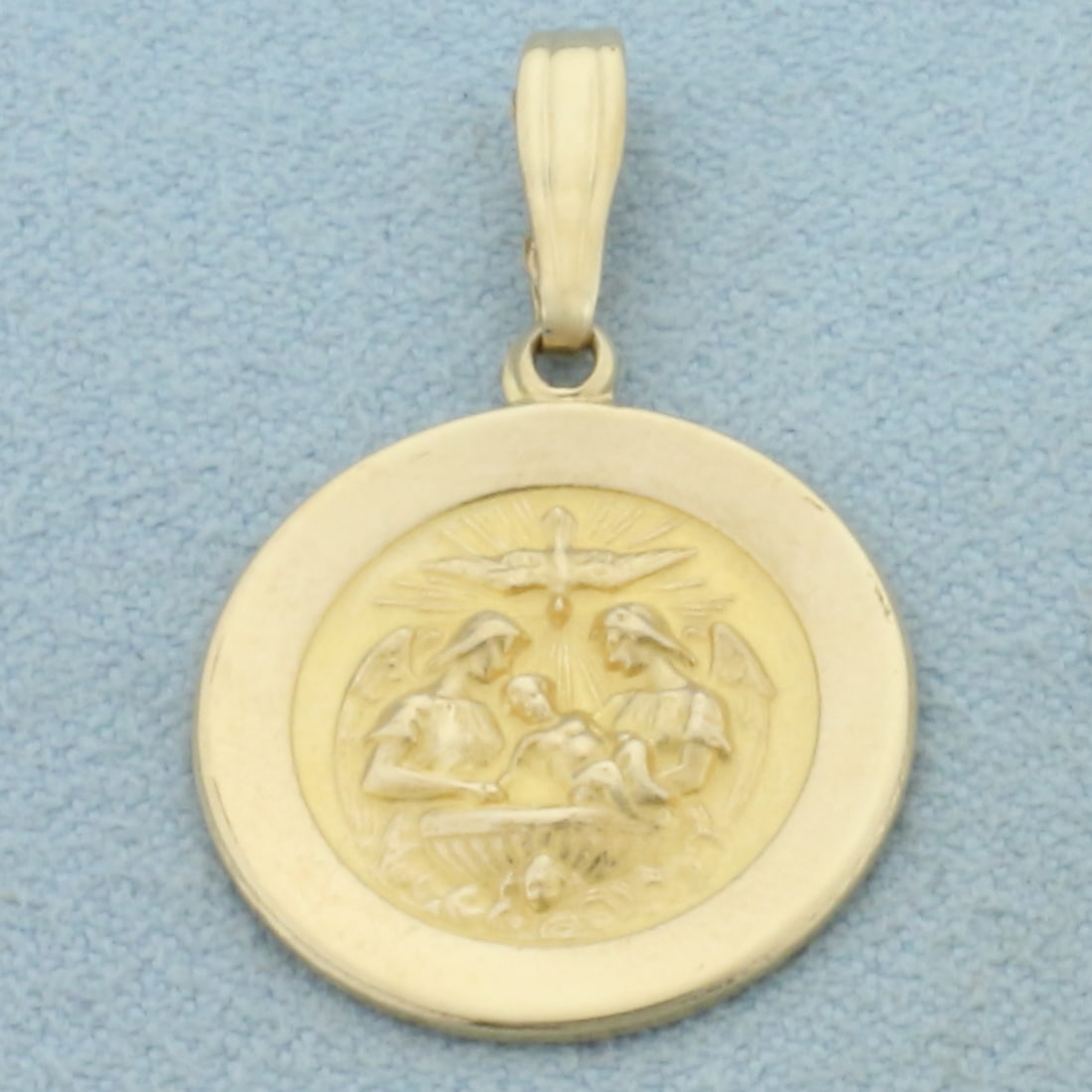 Engravable Baptismal Pendant in 14k Yellow Gold (1 of 2)