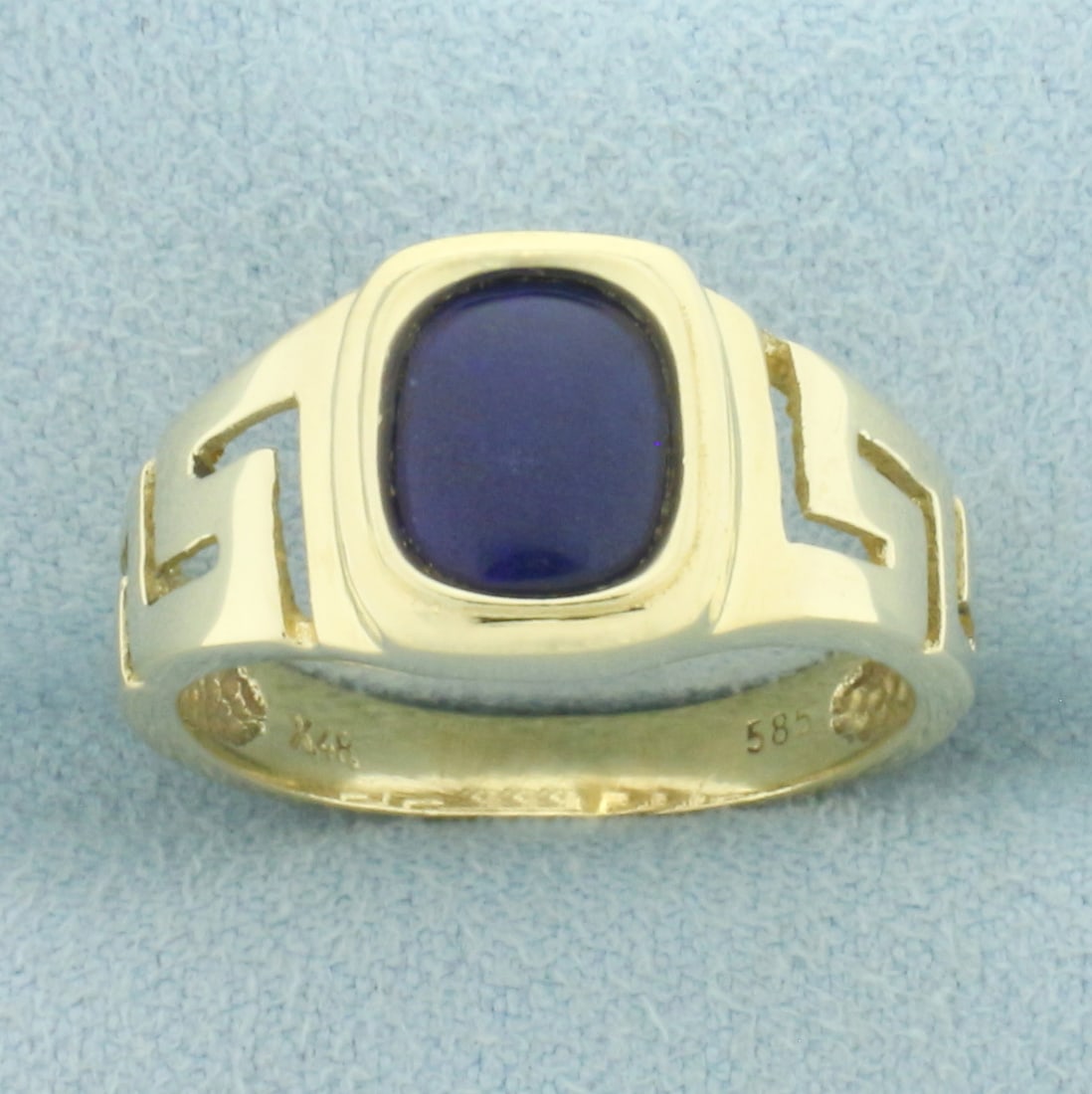 Lapis Lazuli Greek Key Ring in 14k Yellow Gold (1 of 4)