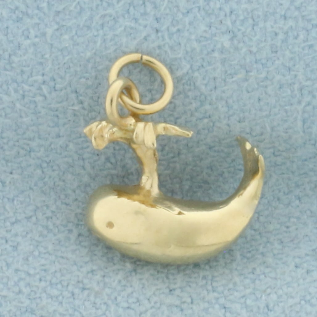 3D Whale Charm in 14k Yellow Gold (1 of 2)