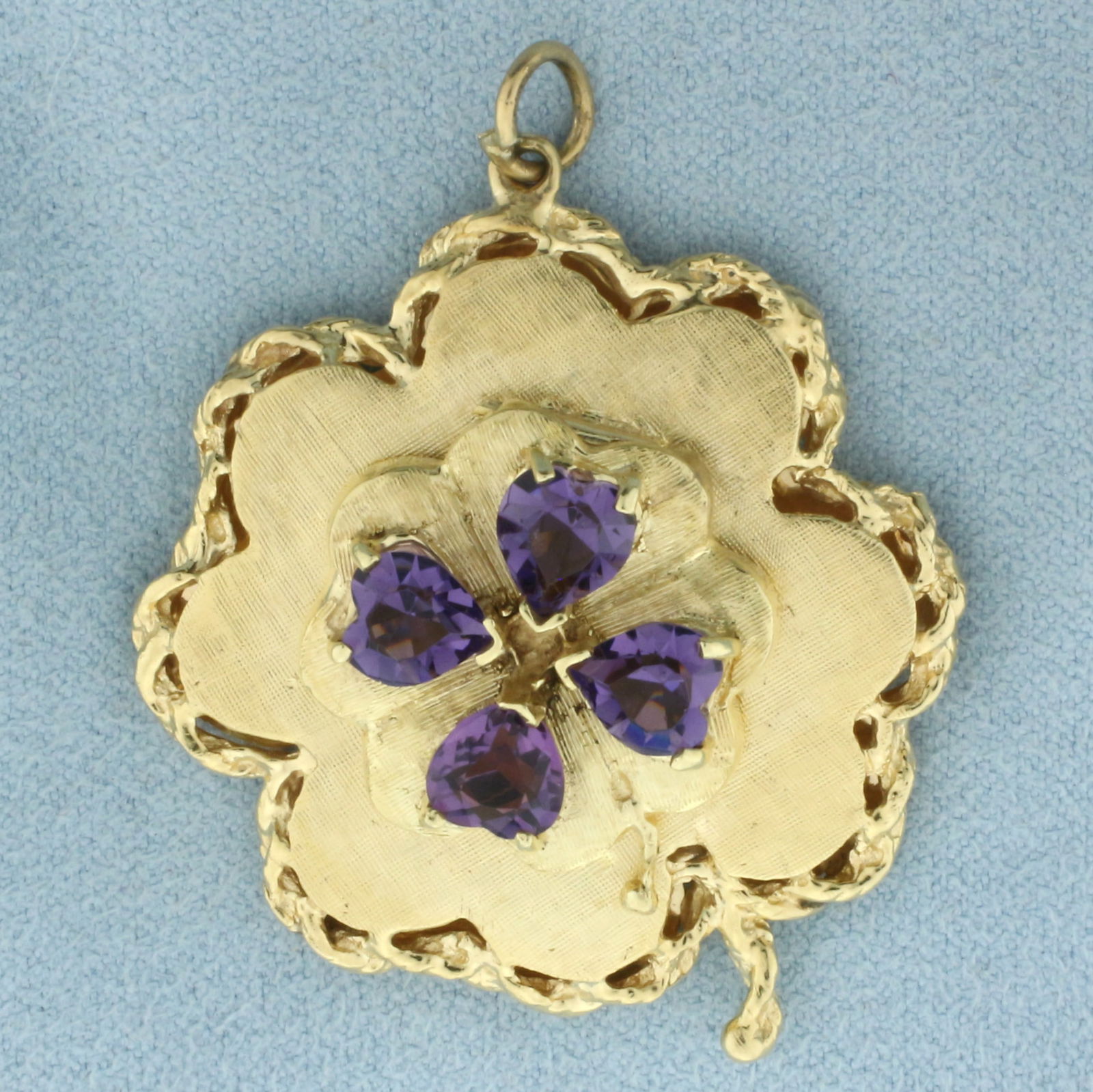 Heart Amethyst Locket Charm or Pendant in 14k Yellow Gold (1 of 3)