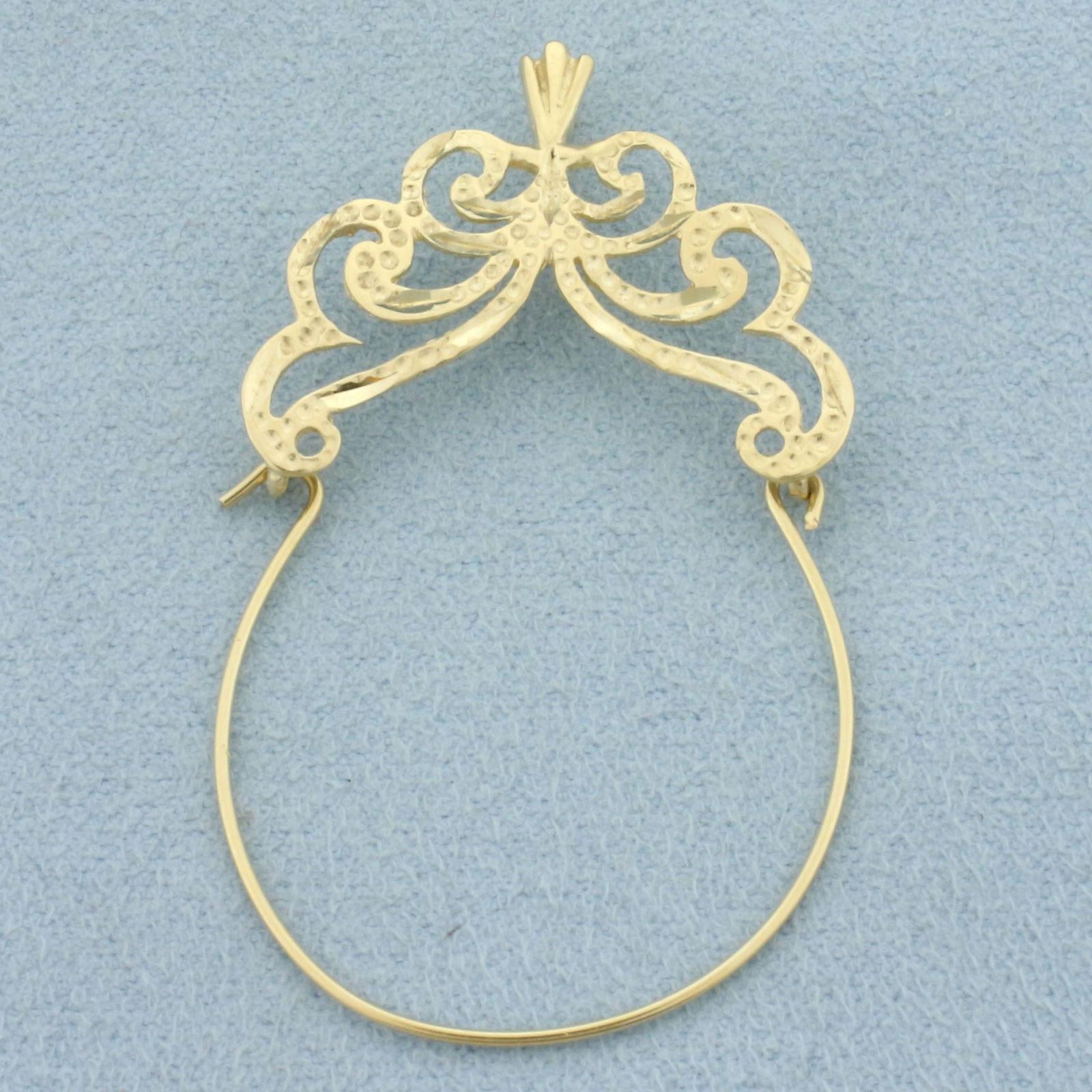 Diamond Cut Charm Holder Pendant in 14k Yellow Gold (1 of 2)