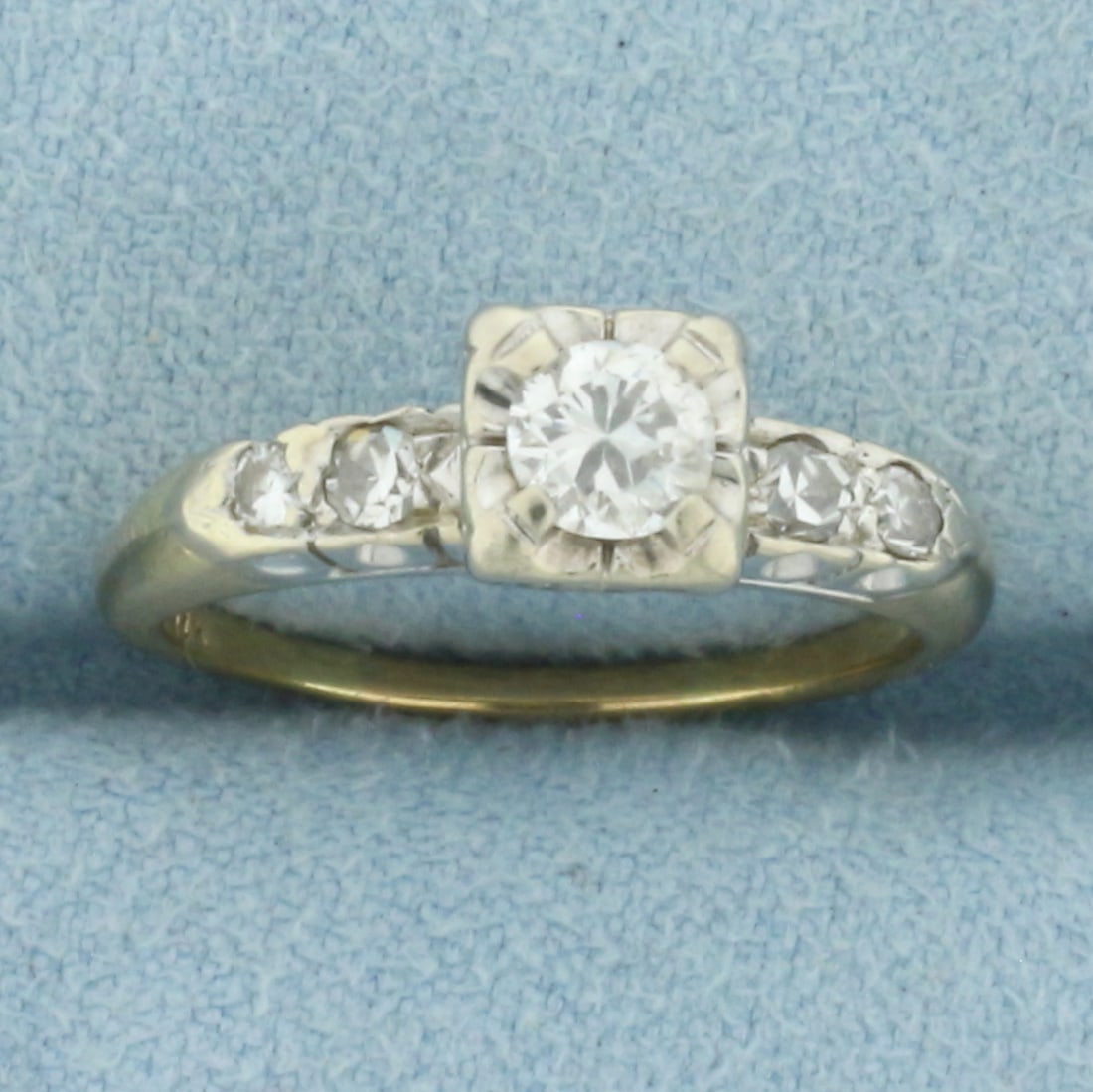 Diamond Accented Engagement Ring in 14k Yellow Gold (1 of 4)