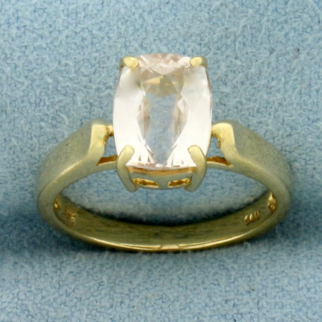 Checkerboard Cut Quartz Solitaire Ring in 14k Yellow Gold (1 of 4)
