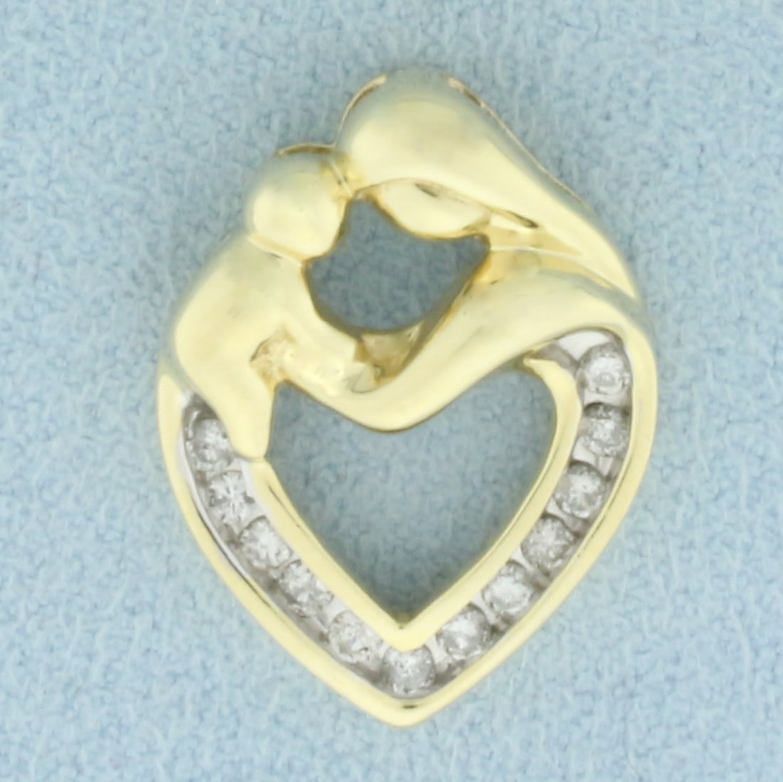 Diamond Mother and Child Pendant in 14k Yellow Gold (1 of 2)