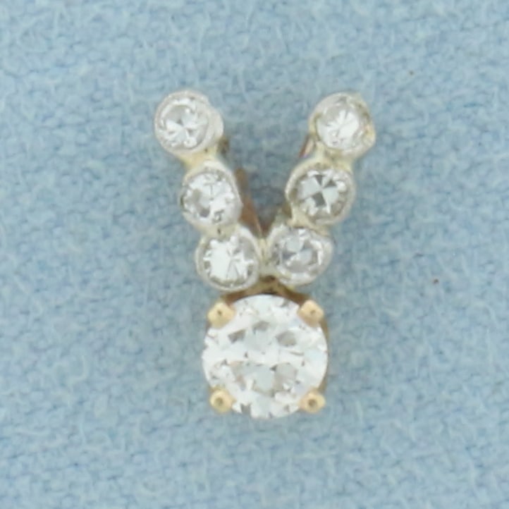 Diamond V Pendant in 14k Yellow Gold (1 of 2)