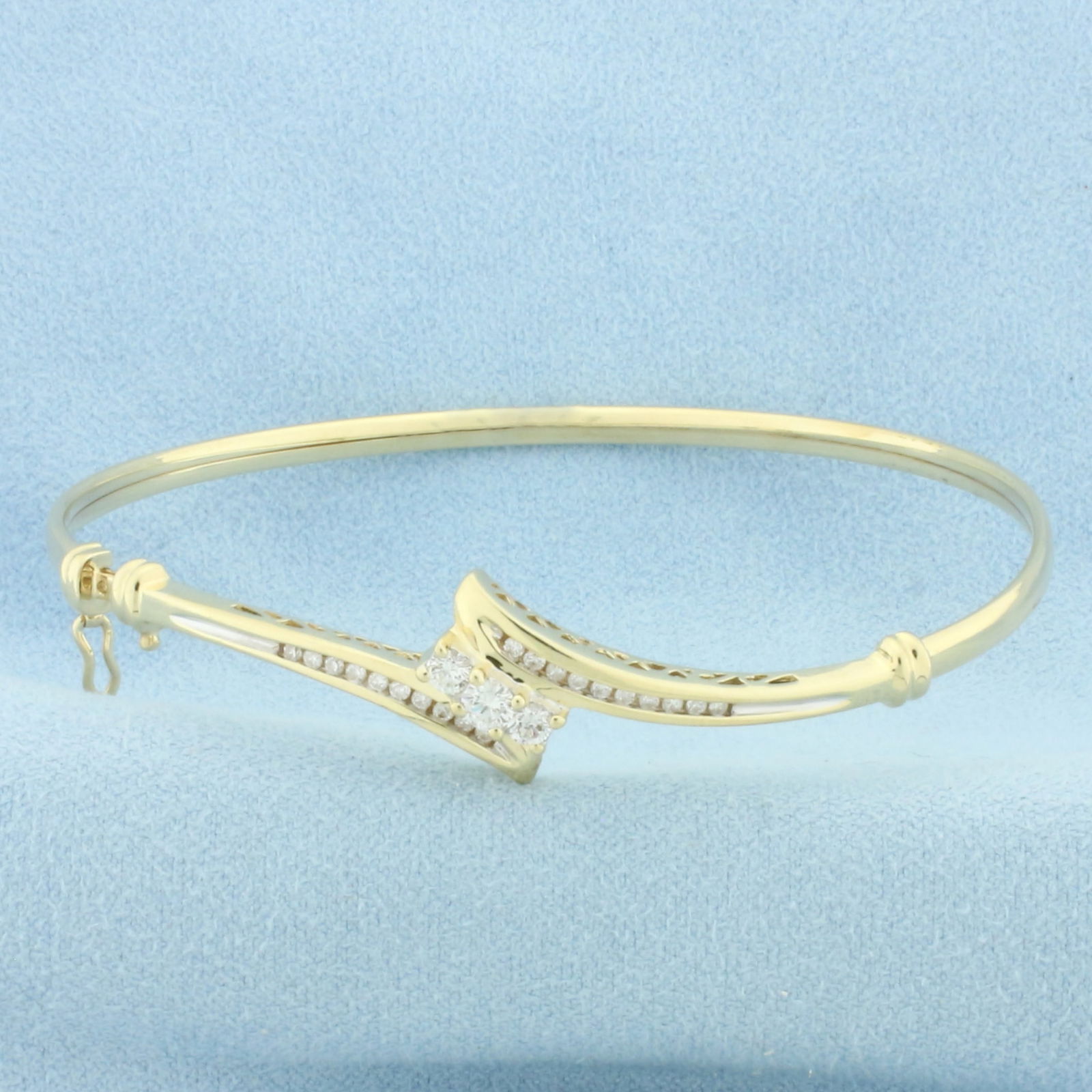Diamond Bangle Bracelet in 14k Yellow Gold (1 of 3)