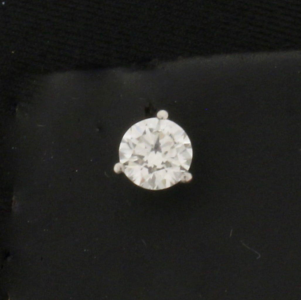 GIA Certified 1/2ct Single Diamond Stud Earring in Platinum Martini Setting (1 of 3)