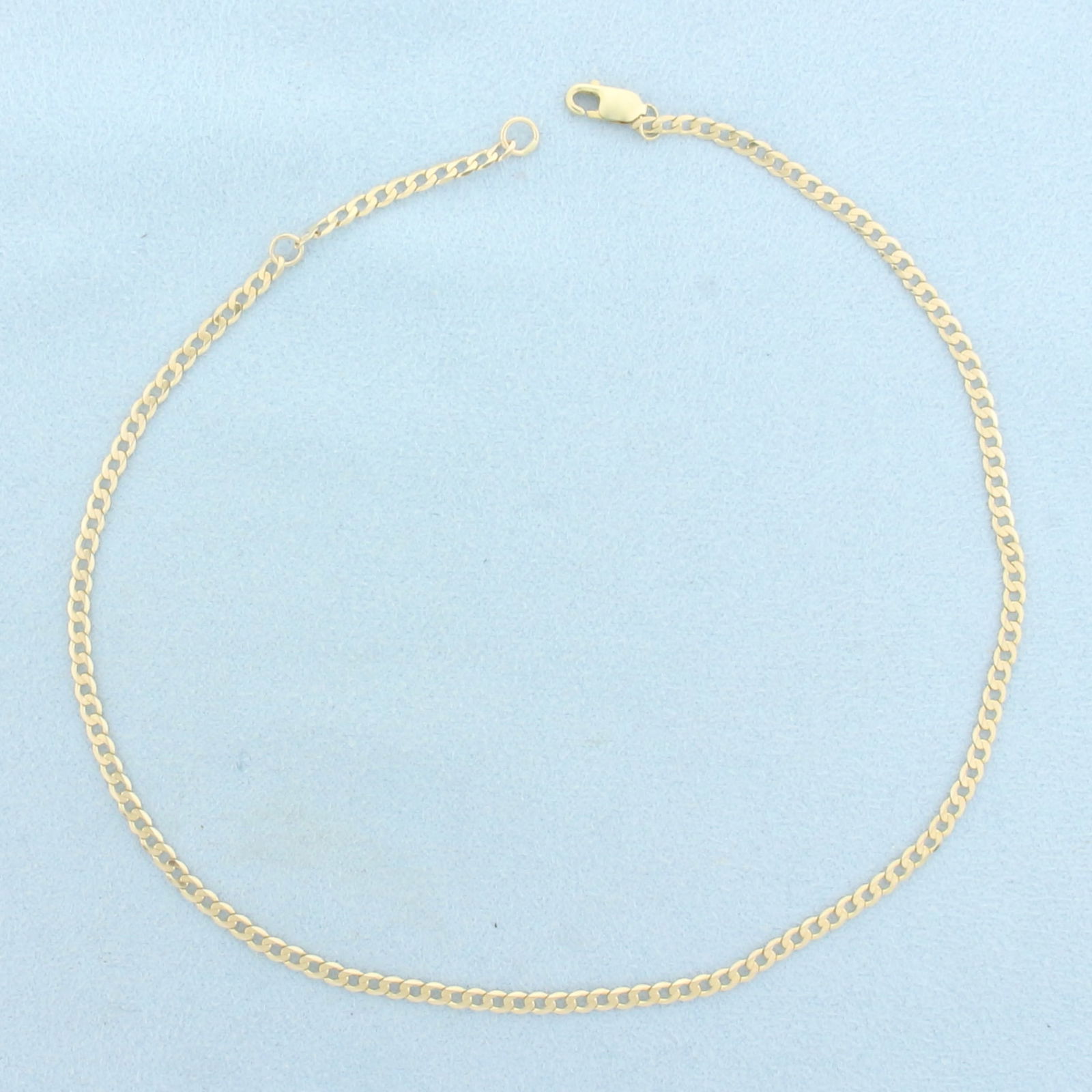 Italian Curb Link Adjustable Anklet in 14k Yellow Gold (1 of 2)