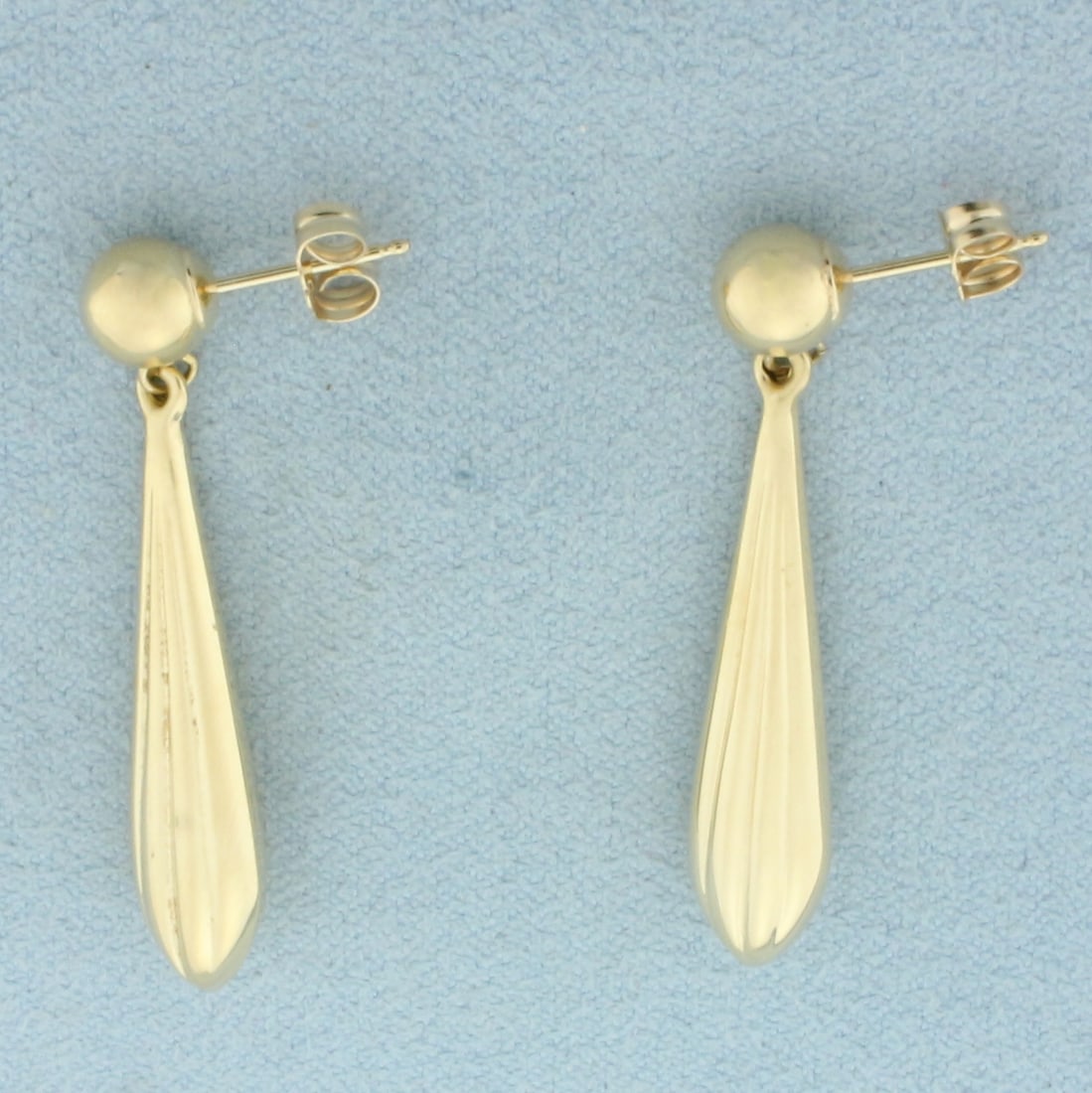 Ball Bead and Teardrop Dangle Earrings in 14k Yellow Gold (1 of 2)