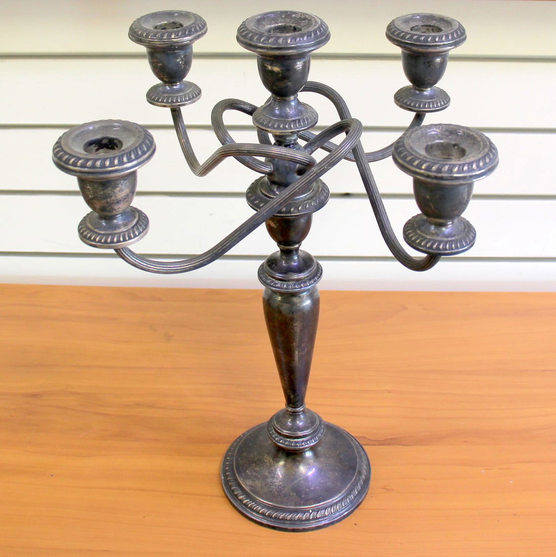 Vintage Poole "754" Sterling Silver 5 Light Candelabra (1 of 3)