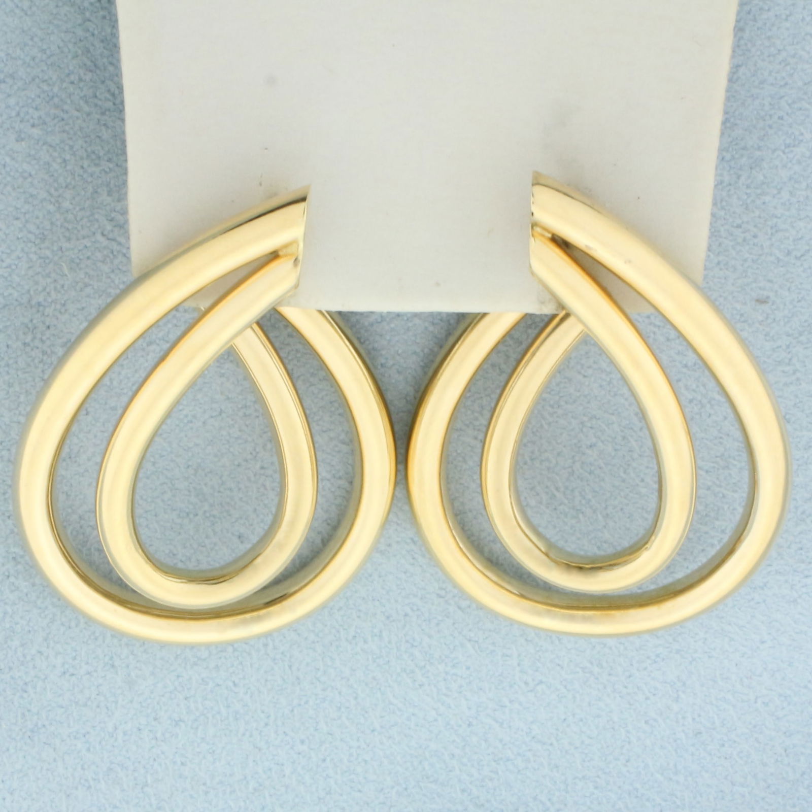 Large Teardrop Drop Earrings in 14k Yellow Gold (1 of 2)