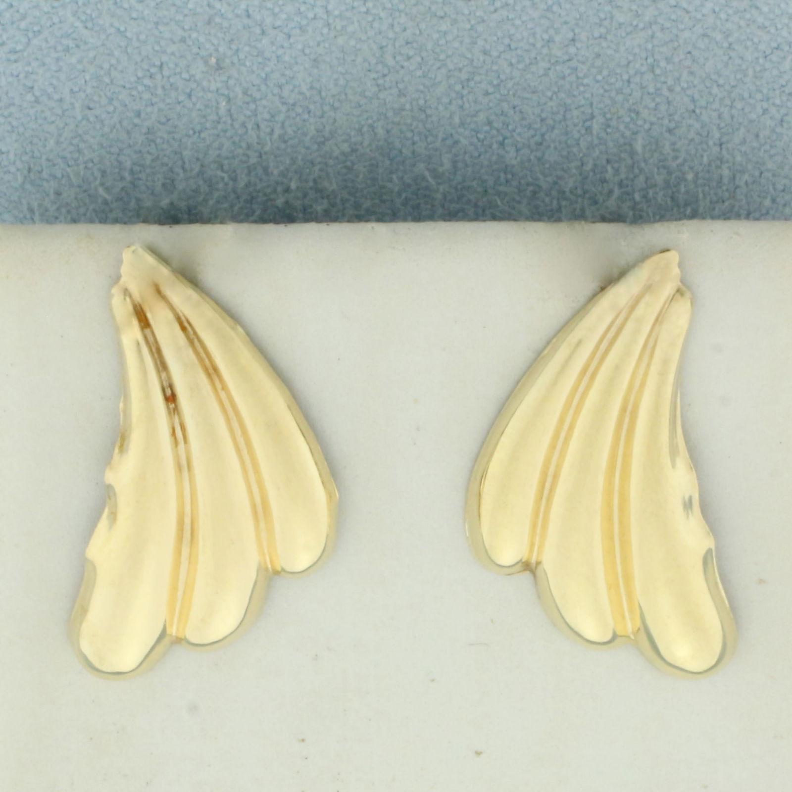 Fan Design Earrings in 14k Yellow Gold (1 of 2)