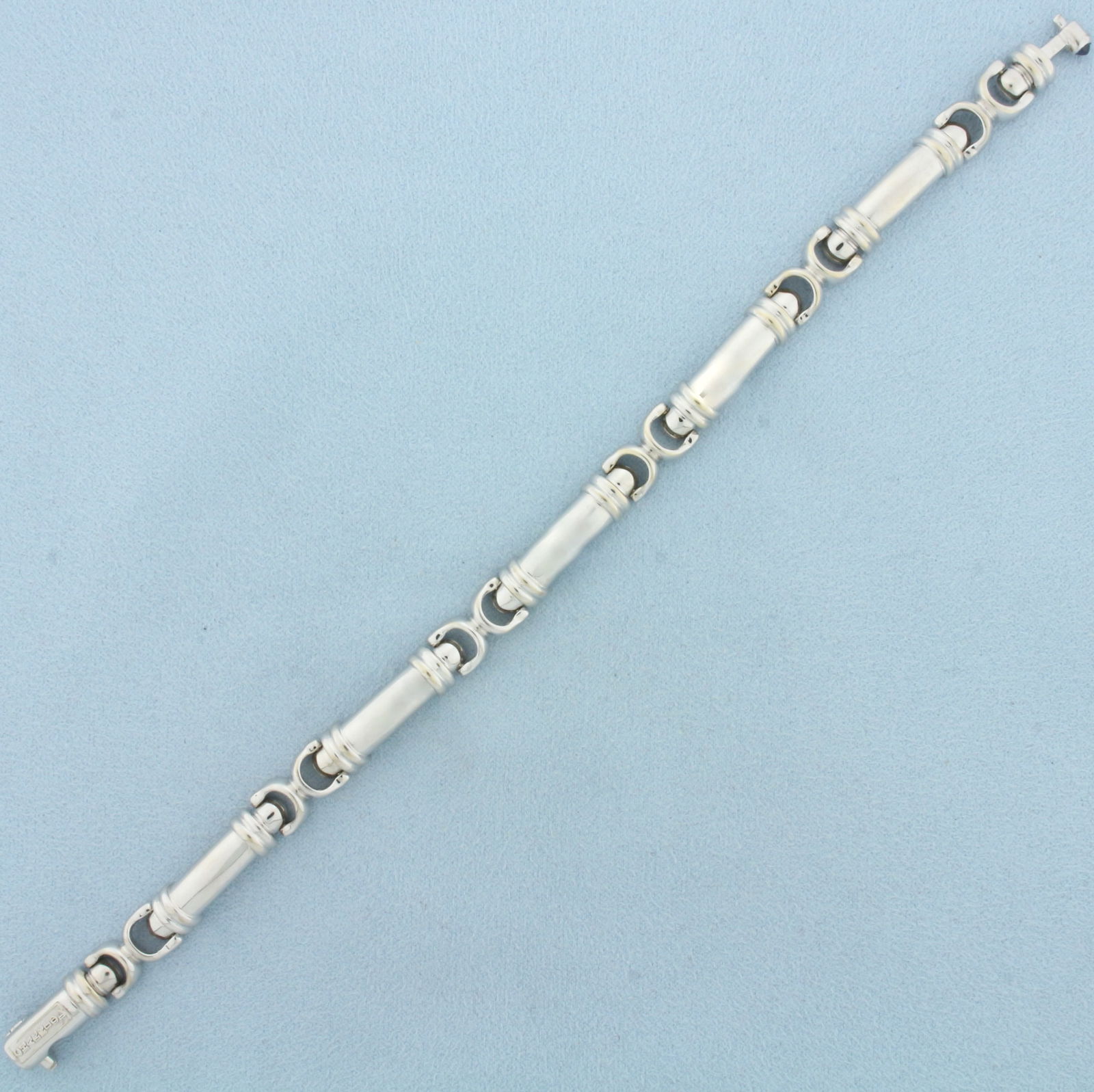 Designer Philippe Charriol Heavy Bar Link Bracelet in 18k White Gold (1 of 4)