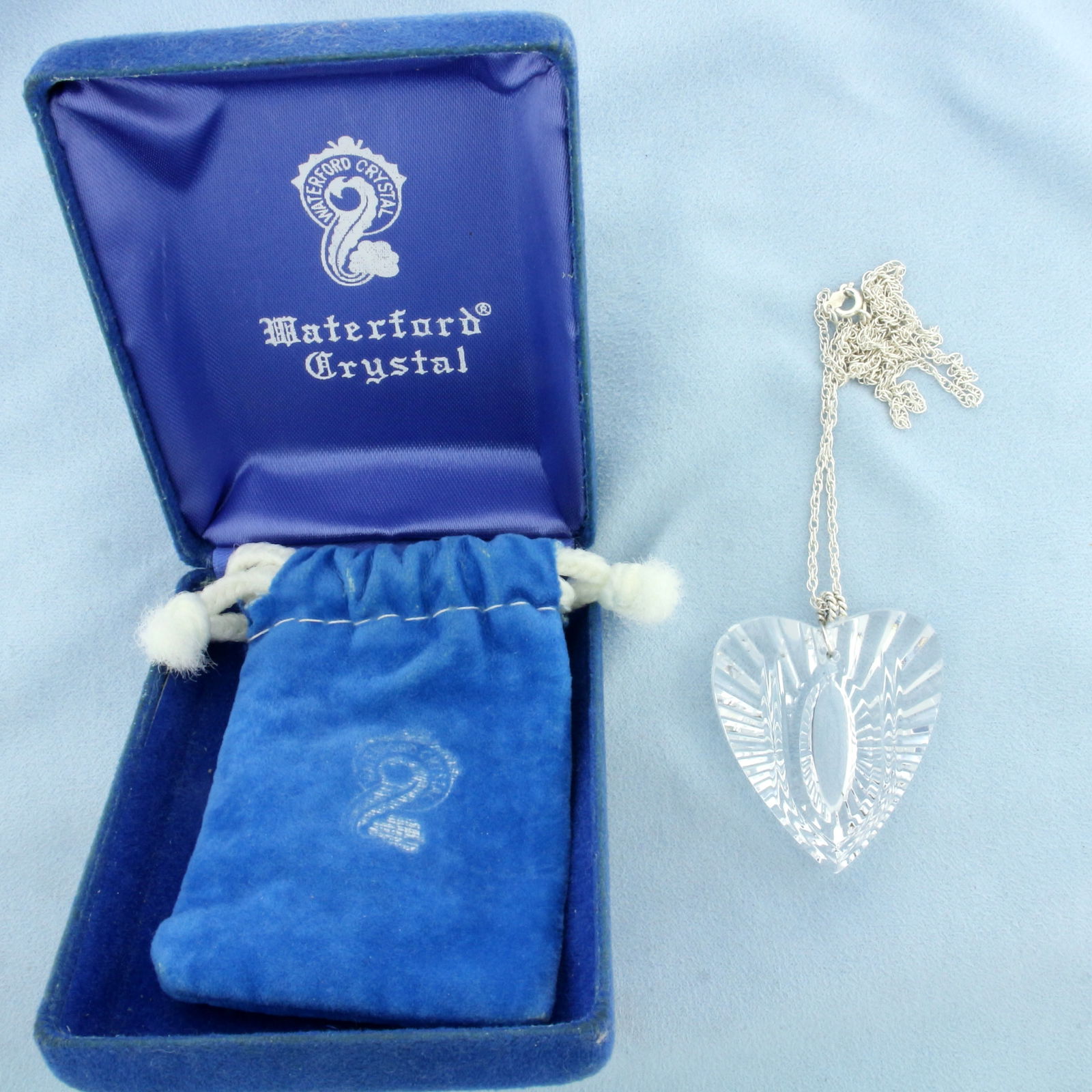 Vintage Waterford Crystal Heart on Sterling Silver Necklace (1 of 4)