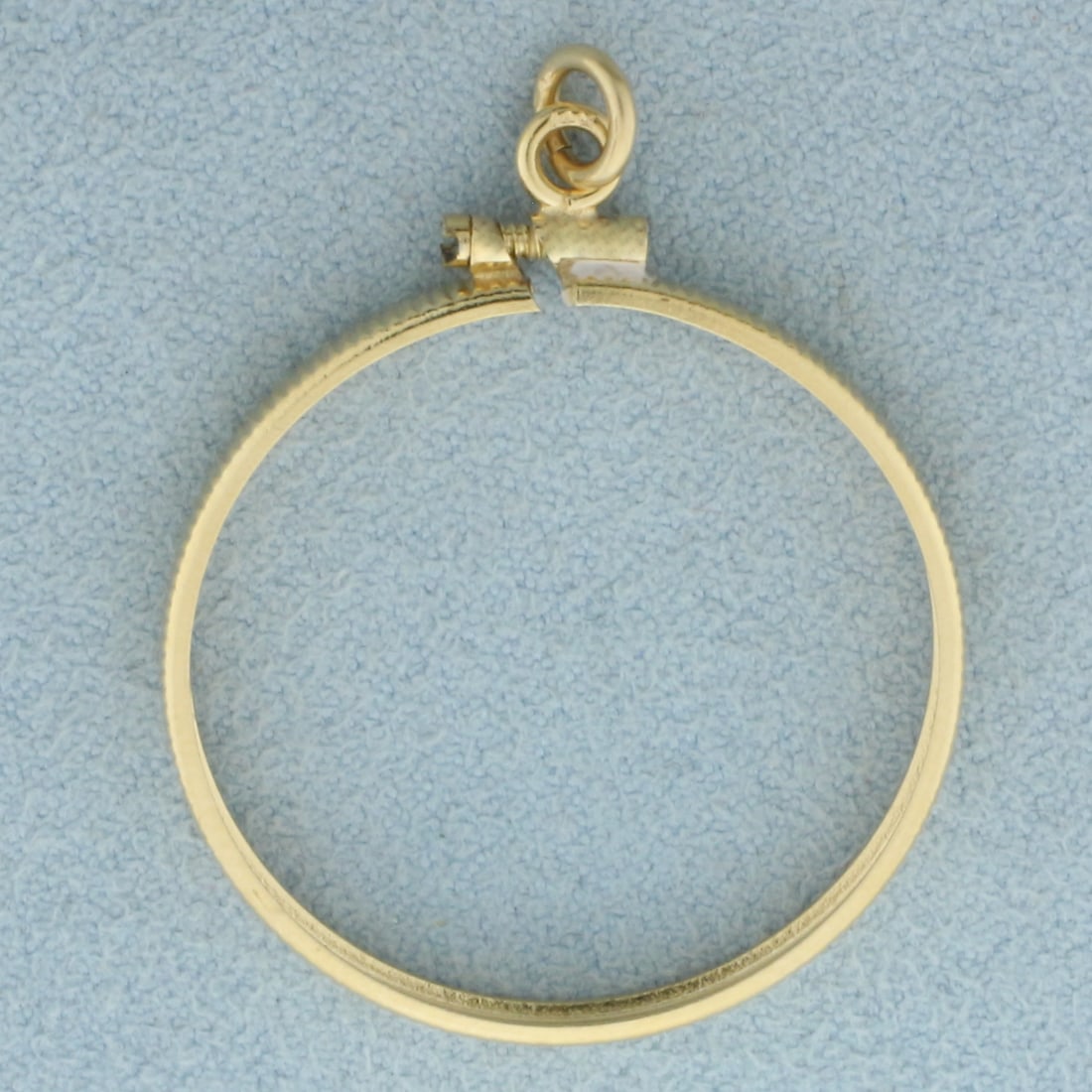 27mm Coin Bezel Pendant or Charm in 14k Yellow Gold (1 of 2)