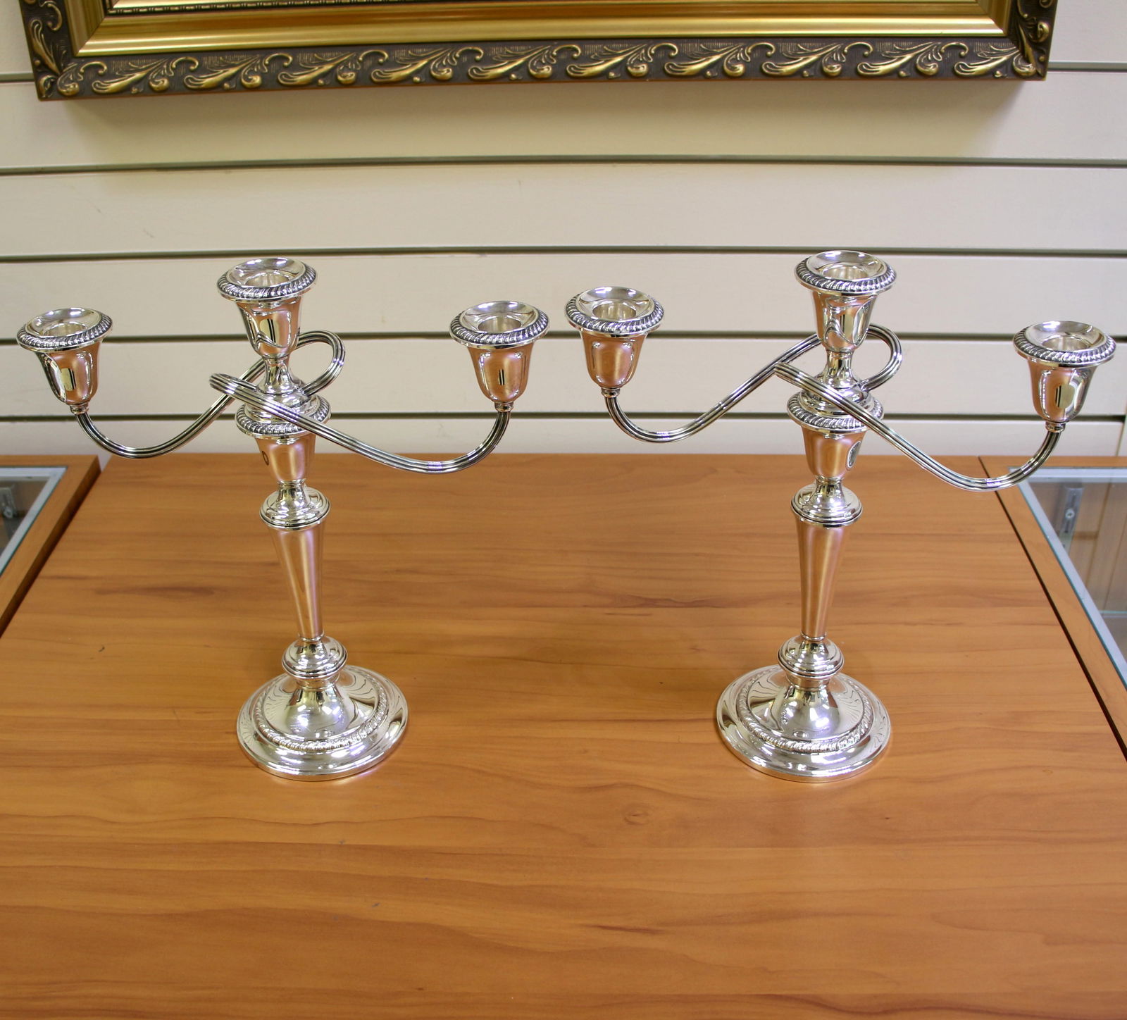 Gorham Sterling Silver Cambridge 3-Light Candelabra Set of 2 (1 of 3)
