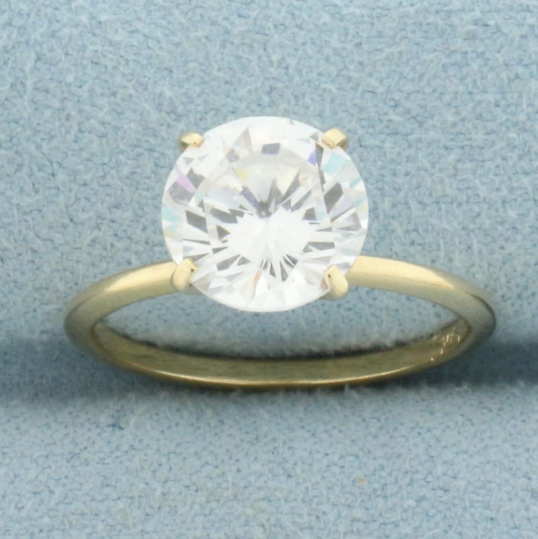 CZ Solitaire Engagement Ring in 14k Yellow Gold (1 of 4)