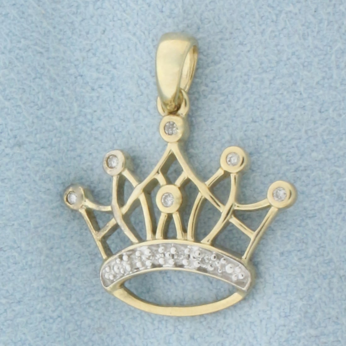 Diamond Crown Pendant in 10k Yellow Gold (1 of 2)