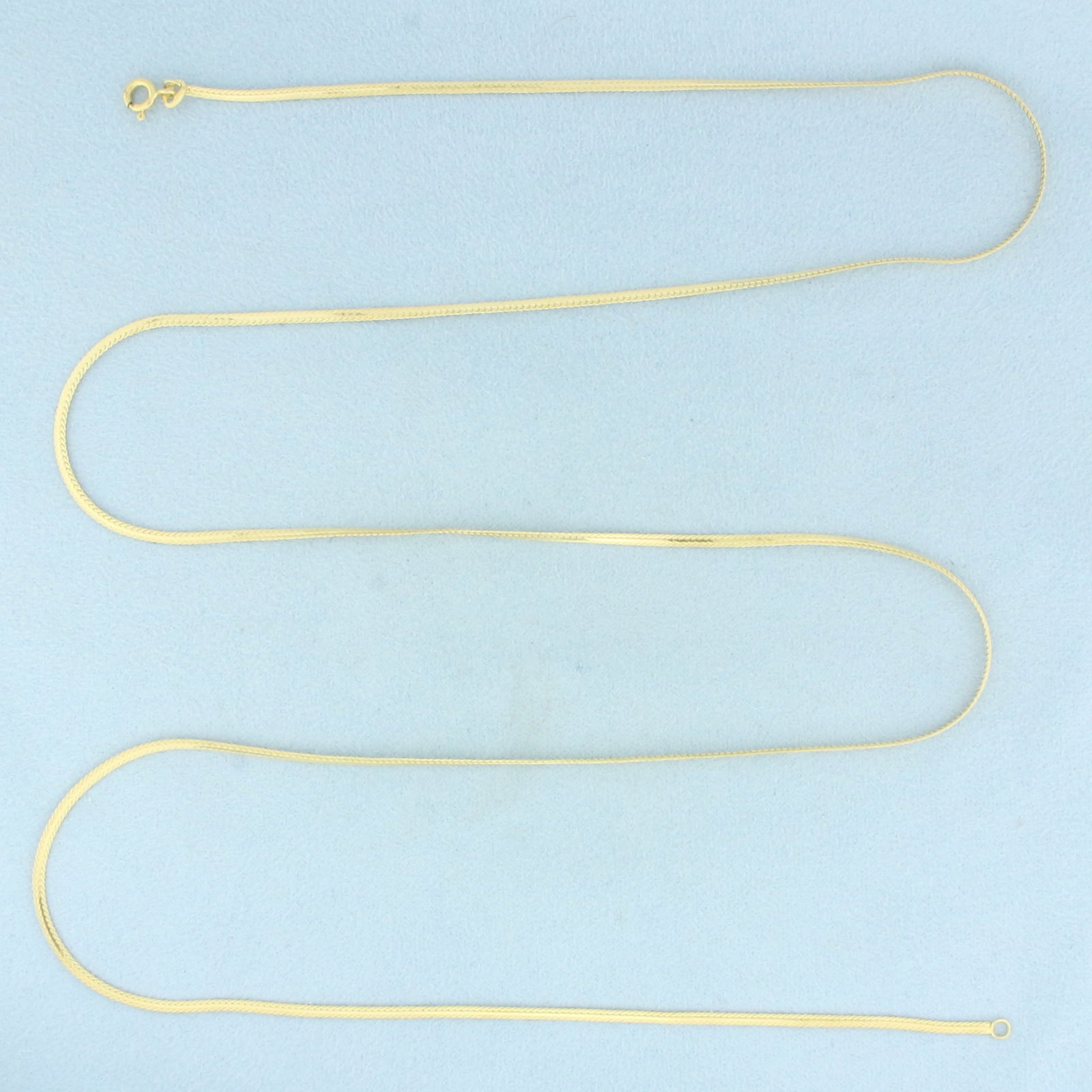 Italian 30 Inch Designer Herringbone Link Chain Necklace in 18k Yellow Gold (1 of 2)