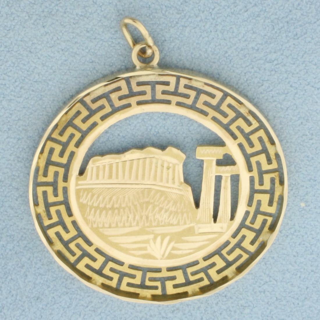 Greek Parthenon Medallion Pendant in 14k Yellow Gold (1 of 2)