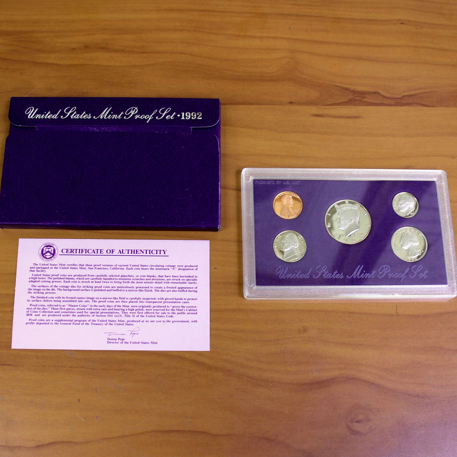 US Mint 5 Proof Coin Set OGP 1984 To 1993: One U.S. Mint Proof 5-Coin Set from years 1984 to 1993. Includes CoA, original packaging, and box.