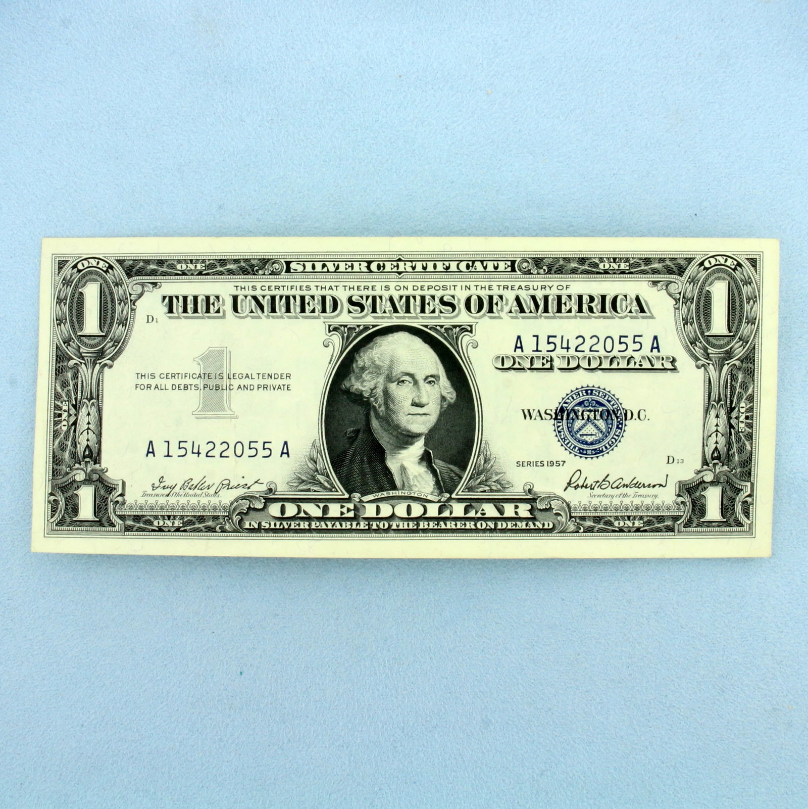 1957 $1 Blue Seal Silver Certificate Federal Reserve Note Bill Crisp Uncirculated: One Bill. Condition as shown in picture.
