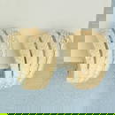 Textured Fan Design J Hoop Earrings in 14k Yellow Gold