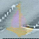 Amethyst and Diamond Sailboat Pendant in 14k Yellow Gold