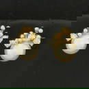 Akoya Pearl and Diamond Earrings in 14k Yellow Gold