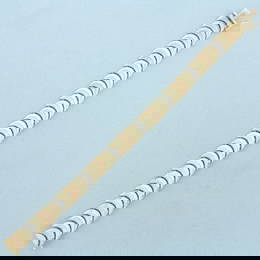 Designer Crescent Link Bracelet in 10k Yellow, White, and Rose Gold