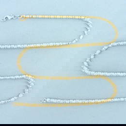 19 Inch Diamond Cut Gold Bead Necklace in 14k Yellow Gold