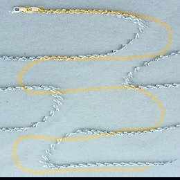 22 Inch Rope Link Chain Necklace in 14k Yellow Gold