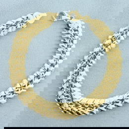 Italian Fancy Designer Link Bracelet in 18k Yellow Gold