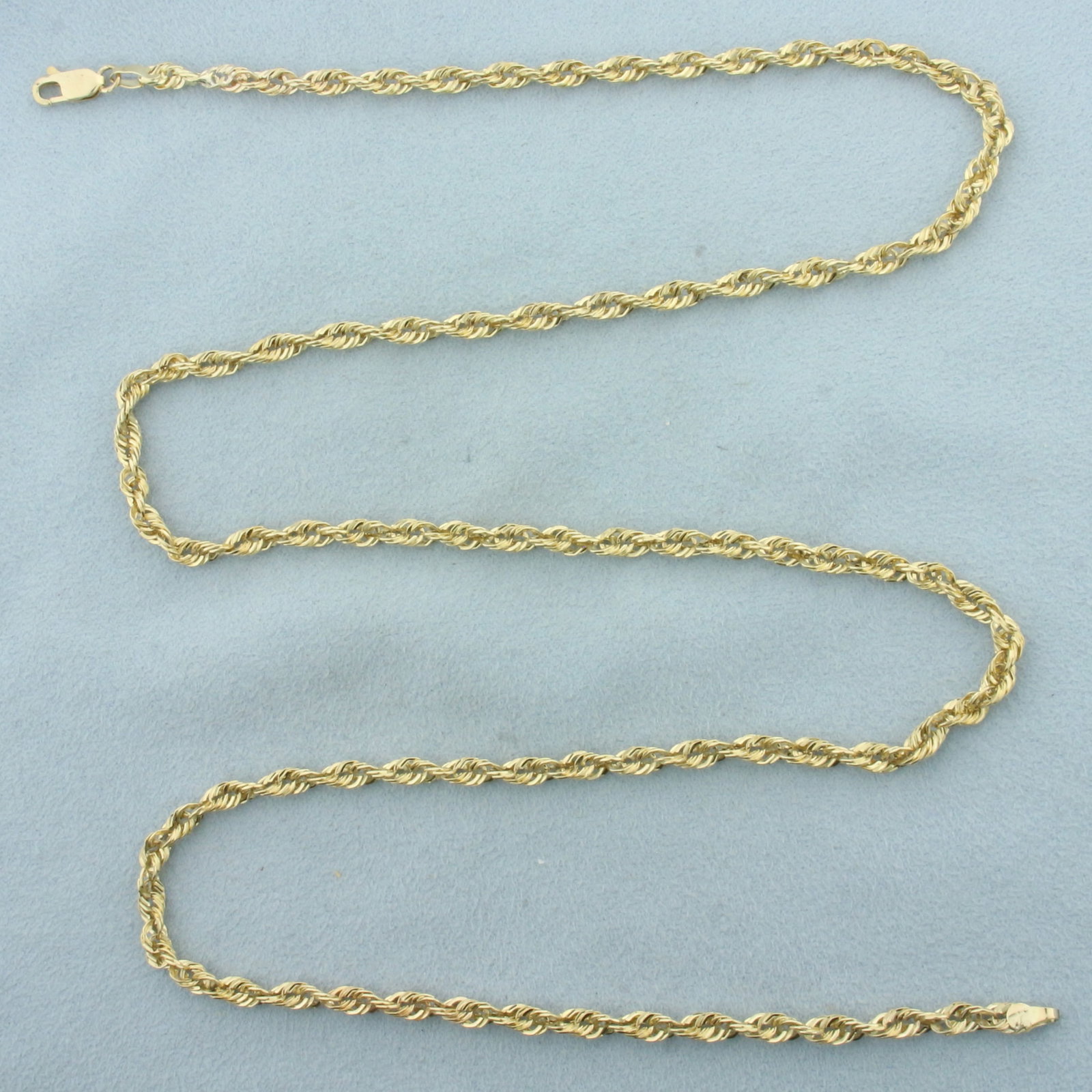 26 Inch Rope Link Chain Necklace in 14K Yellow Gold: In 14k yellow gold. 26 Inches long by 3.6mm thick. Lobster clasp. 13.9g.