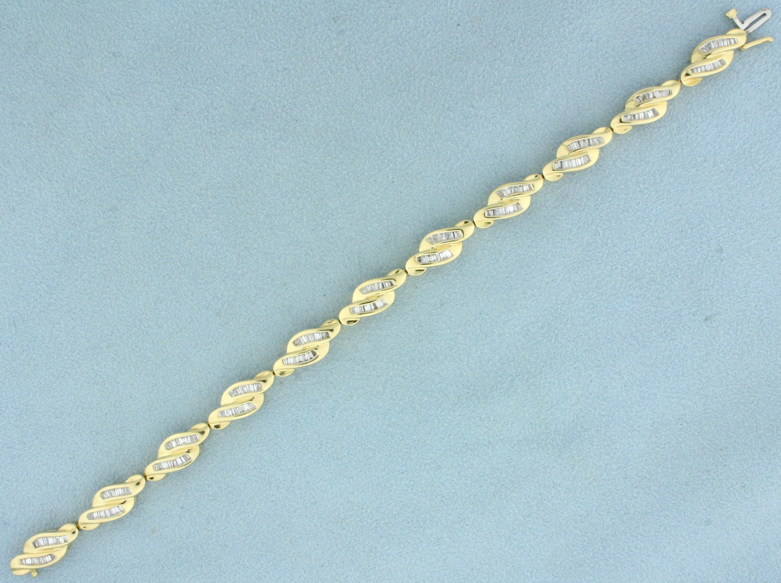 Baguette Diamond Tennis Bracelet in 14K Yellow Gold (1 of 3)