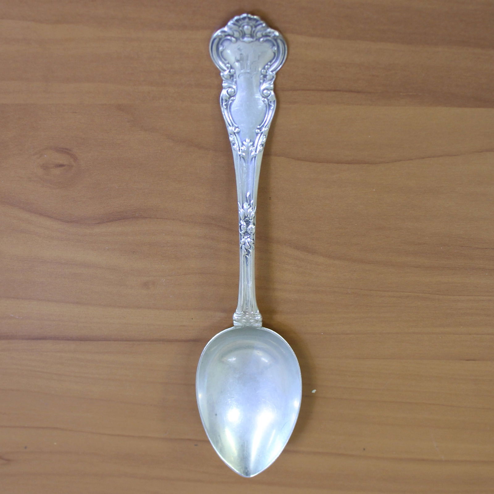 Antique Wendell Manufacturing Co Lombardy Sterling Silver Serving Tablespoon (1 of 3)