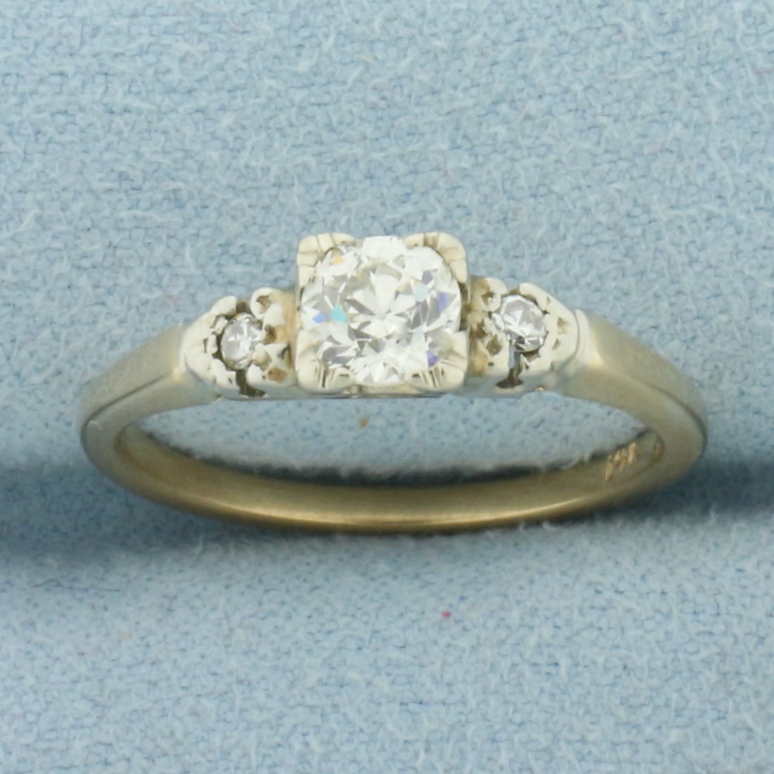 Antique Old European Diamond Engagement Ring in 14k Yellow Gold (1 of 4)