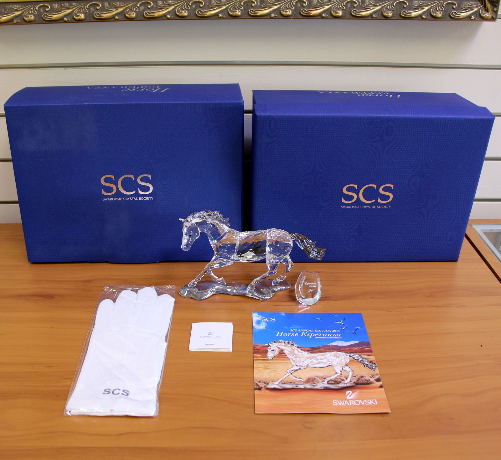 Swarovski Crystal SCS Annual Edition 2014 Horse Esperanza 5004728 with Box and COA: Excellent condition with original box and certificate.