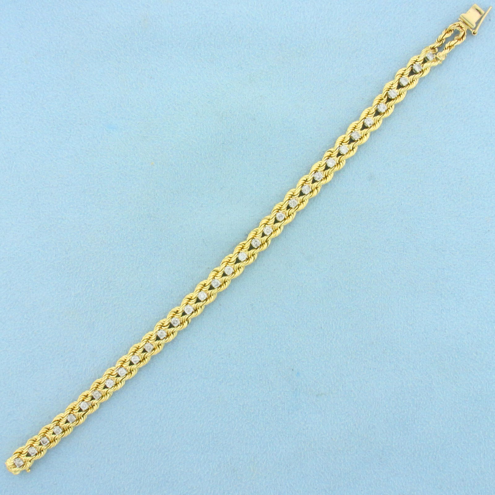 Diamond Rope Link Tennis Bracelet in 14K Yellow Gold (1 of 3)