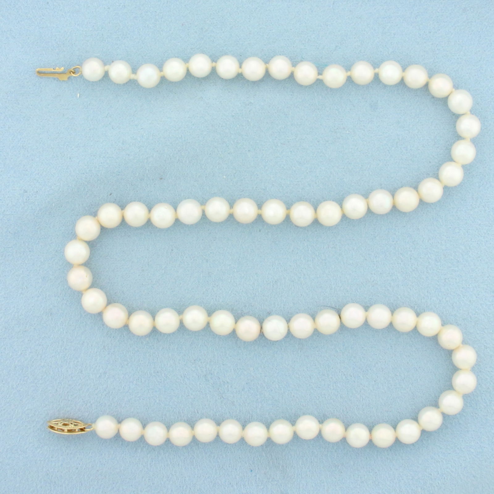 Cultured Akoya Pearl Strand Necklace in 14k Yellow Gold (1 of 2)