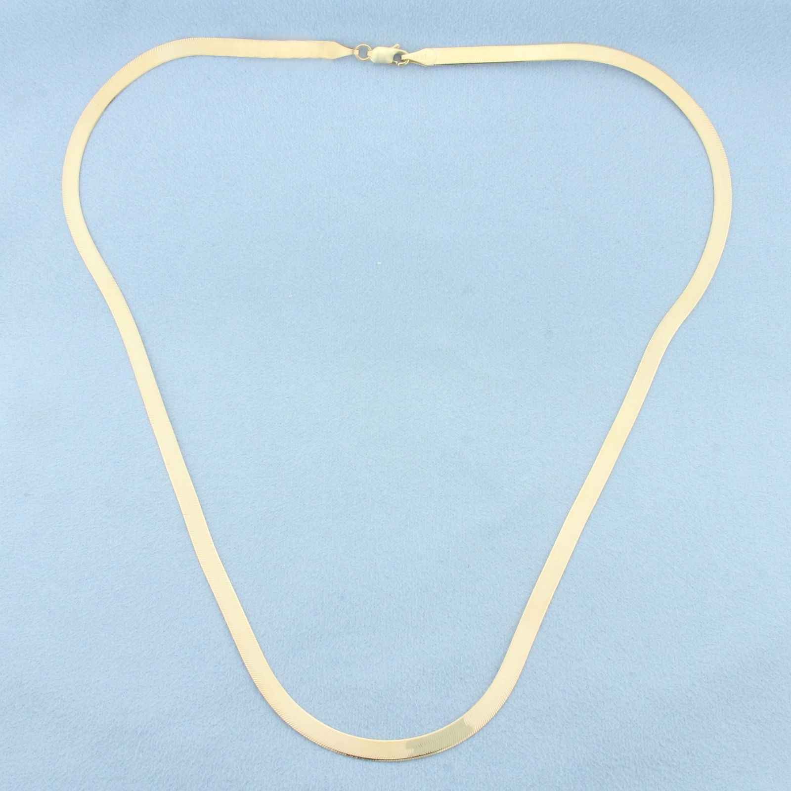 20 Inch Liquid Gold Herringbone Link Chain Necklace in 14k Yellow Gold (1 of 2)