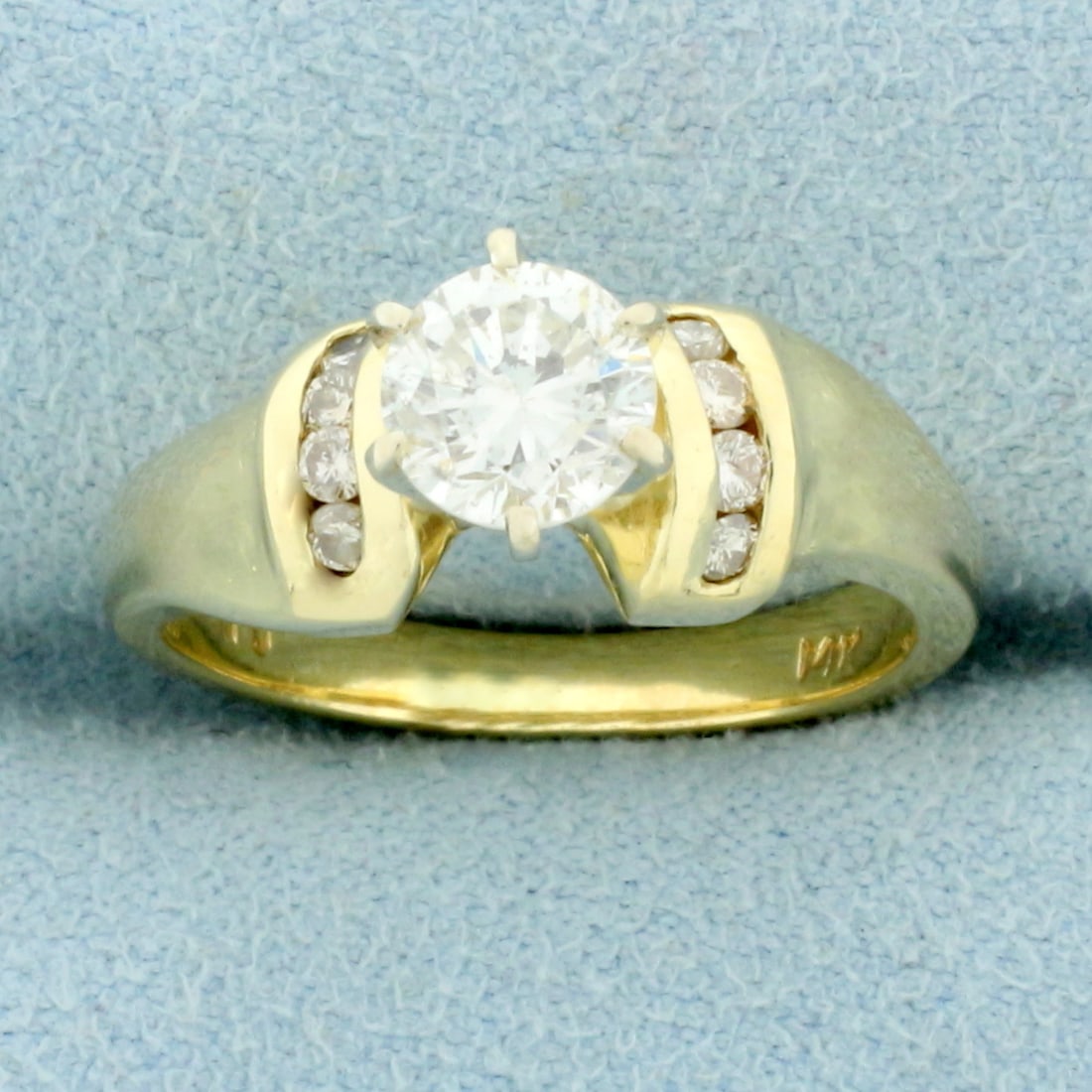Unique Designer Accented Diamond Engagement Ring in 14K Yellow Gold (1 of 4)