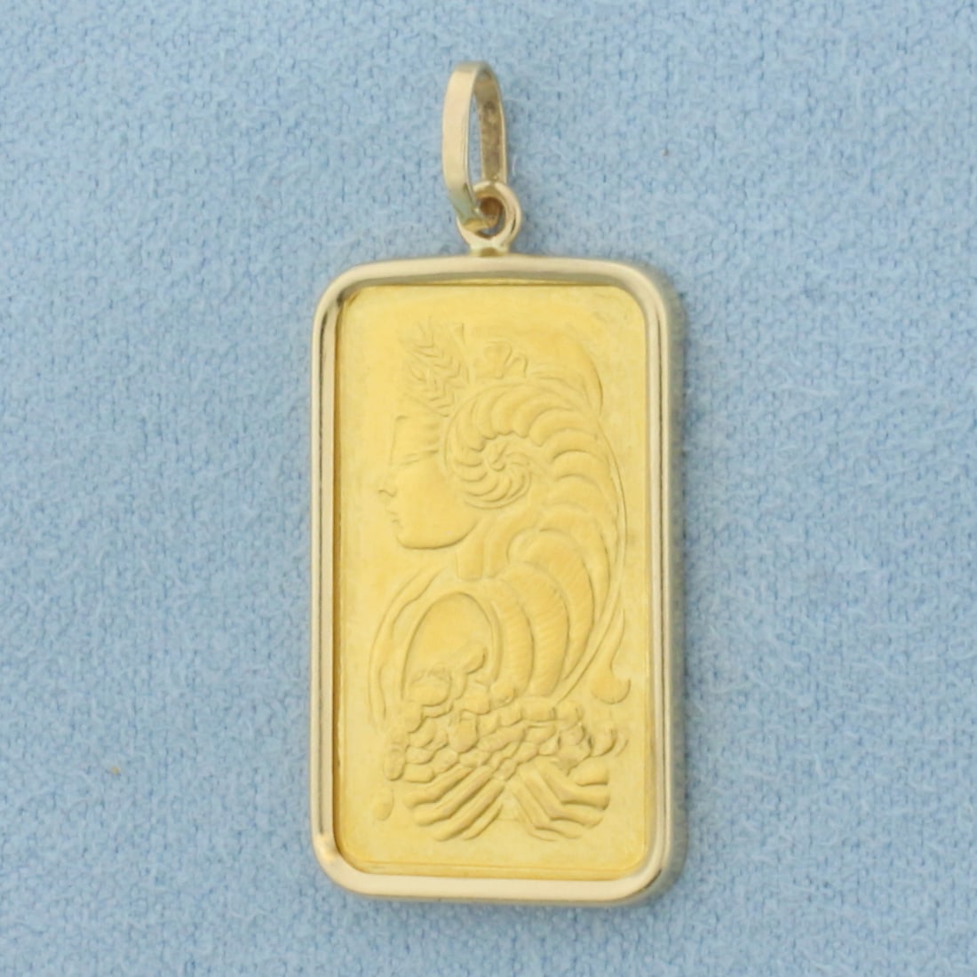 PAMP Suisse .999 5g Fine Gold Bar Pendant or Charm in 14k Yellow Gold Bezel (1 of 2)